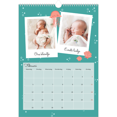 A3 Jaarkalender — Schattige dieren [Februari]