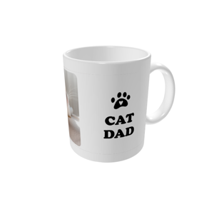 Mok bedrukken — Cat dad - wit