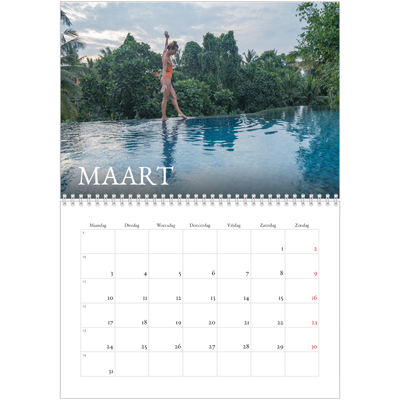 Fotokalender A4 Dubbel (30 x 40 cm) — Schreefletters [Maart]