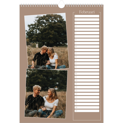Verjaardagskalenders A3 — Gemaakte herinneringen [Februari]