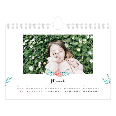 Fotokalender A5 — Bloemen illustraties [Maart]