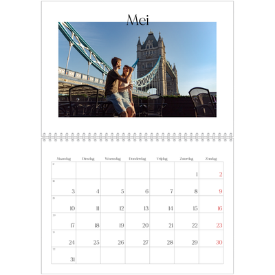 Fotokalender A4 Dubbel (30 x 40 cm) — Mijn reisverhaal - Londen [Mei]