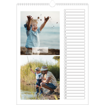 Verjaardagskalenders A3 — Klassieke kalender [April]