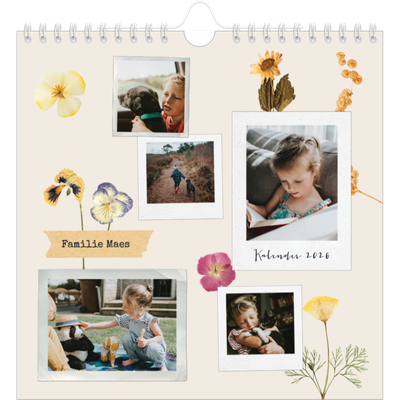 Jaarkalenders vierkant — Vintage scrapbook [omslag]