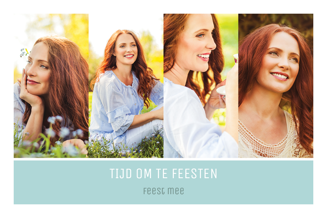 Uitnodigingen — Pastelblauwe teksbox