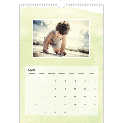 A3 Jaarkalender — Aquarel achtergronden [April]