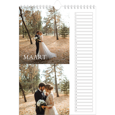 Verjaardagskalenders A4 — Schreefletters [Maart]