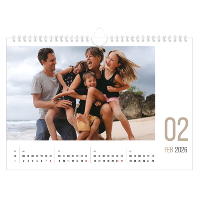 Fotokalender A4 — Maandnummers [Februari]