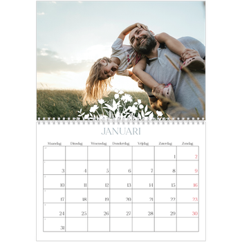 Fotokalender A4 Dubbel — Bloemen motief