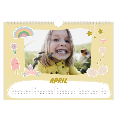 Fotokalender A4 — Regenboog eenhoorn [April]