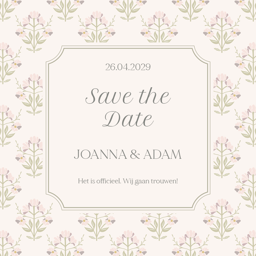 Save the date — Vintage bloesems
