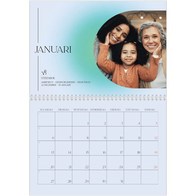 Fotokalender A4 Dubbel (30 x 40 cm) — Astronomie [Januari]