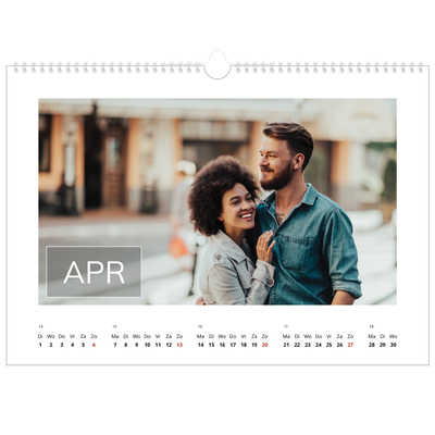 Fotokalender A3 — Overlay van datumvak [April]