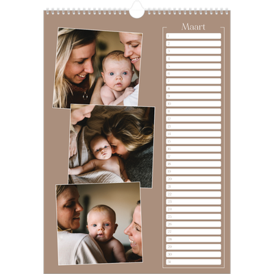 Verjaardagskalenders A3 — Gemaakte herinneringen [Maart]