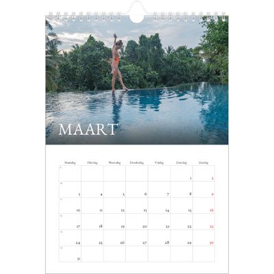 Fotokalender A4 (20 x 30 cm) — Schreefletters [Maart]