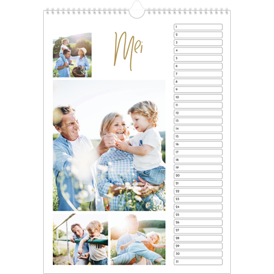 Verjaardagskalenders A3 — Handgeschreven [Mei]