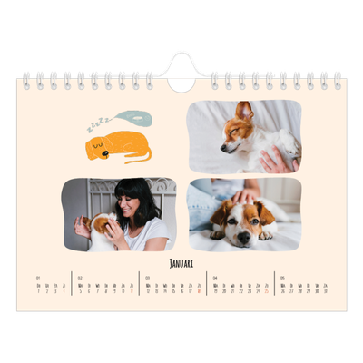 Fotokalender A5 — Hondenpoten en krabbels [Januari]