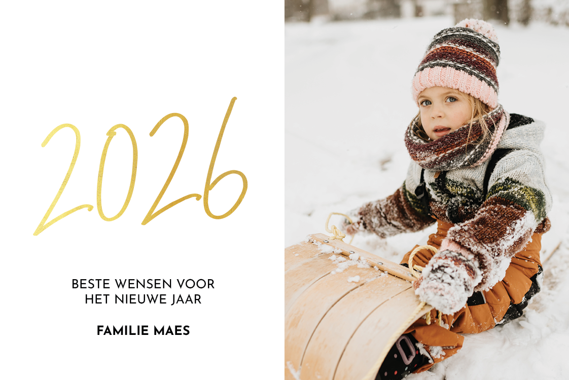 Fotokaarten — Goudkleurige letters