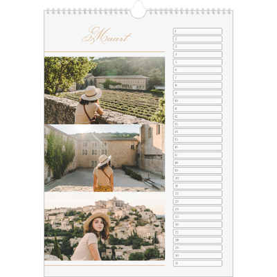 Verjaardagskalenders A3 — Gouden banner [Maart]