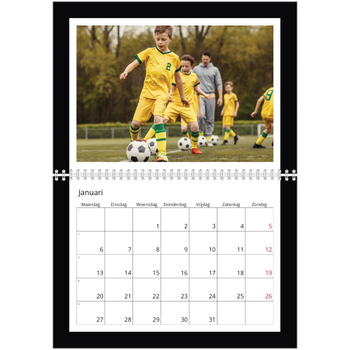 Fotokalender A4 Dubbel — Compleet zwart kader