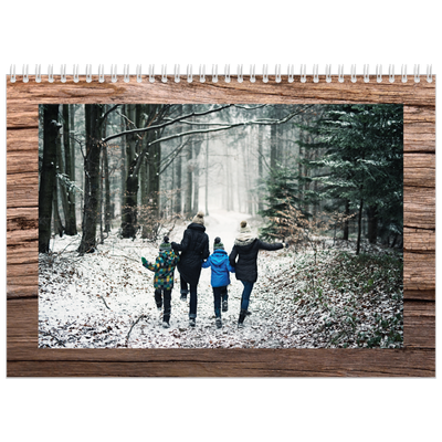 Fotokalender A4 Dubbel (30 x 40 cm) — Houtpatroon [omslag]