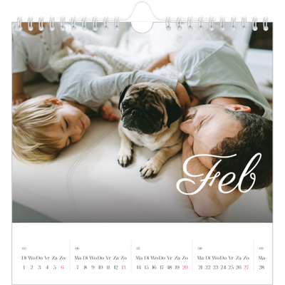 Jaarkalenders vierkant — Handgeschreven maanden [Februari]