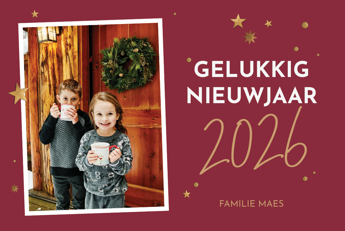 Fotokaarten — Bordeauxrood en goud