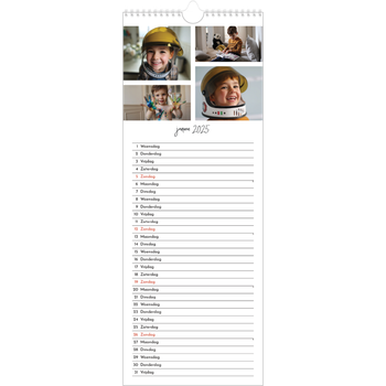 Smalle kalender (15 x 40 cm) — Foto arrangement