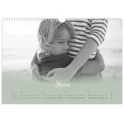 Fotokalender A3 — Zachtgroen kleurverloop [Maart]