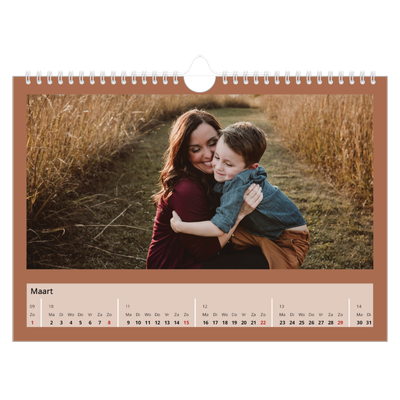Fotokalender A4 — Achtergrond in aardetinten [Maart]