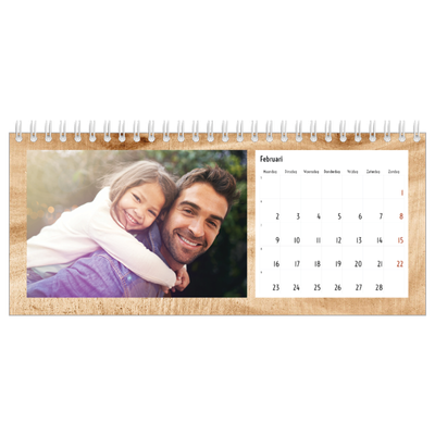 Bureaukalenders — Houtpatroon [Februari]