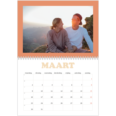 Fotokalender A4 Dubbel (30 x 40 cm) — Retro stijl frames [Maart]