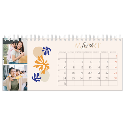 Bureaukalenders — Minimalistisch koraal [Maart]