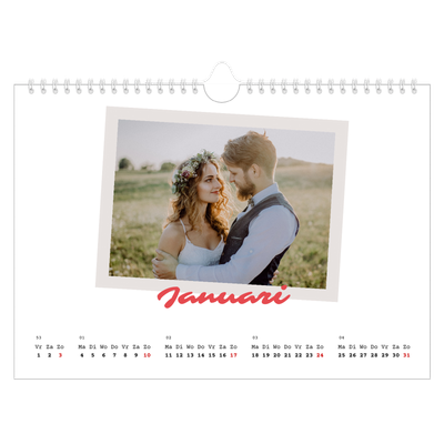 Fotokalender A4 — Karmijnrode handtekening [Januari]