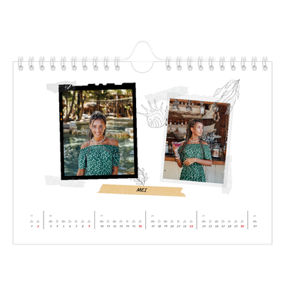 Fotokalender A5 — Plakboek flair [Mei]