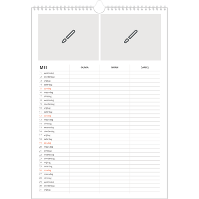 A3 Familieplanners — Ontwerp je eigen product - 3-persoons gezin [omslag]